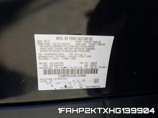 1FAHP2KTXHG139904 фото 2