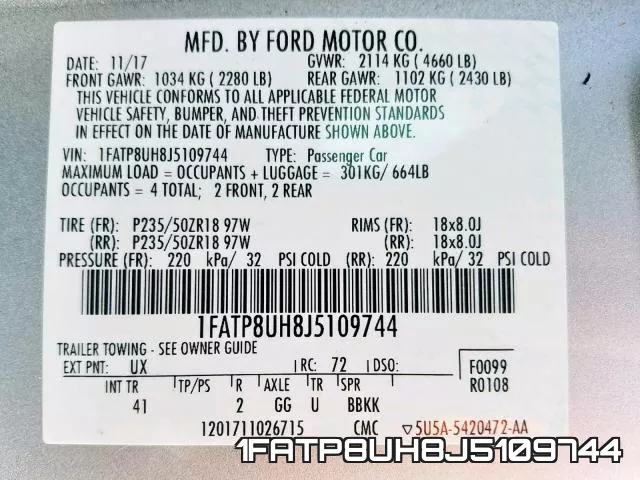 1FATP8UH8J5109744 фото 2