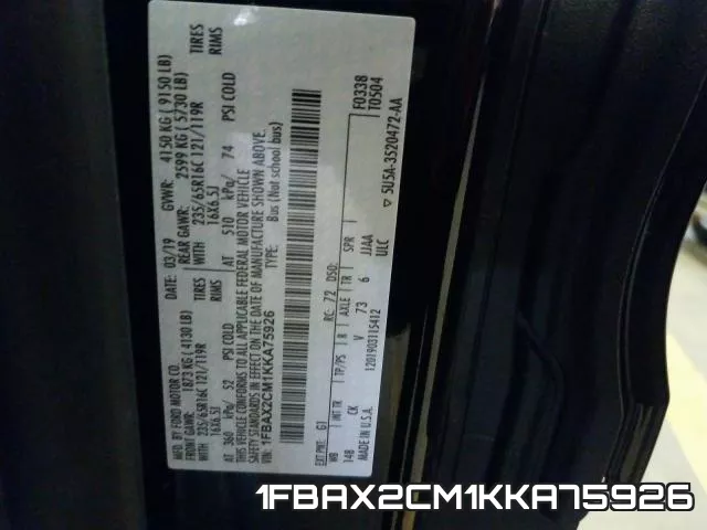 1FBAX2CM1KKA75926 фото 2