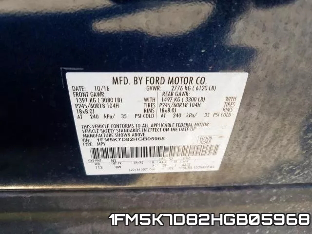 1FM5K7D82HGB05968 фото 2