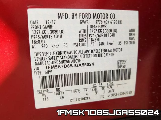 1FM5K7D85JGA55024 фото 2