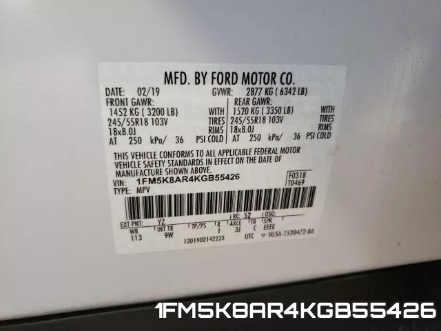1FM5K8AR4KGB55426 фото 2