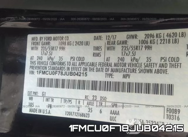 1FMCU0F78JUB04215 фото 10