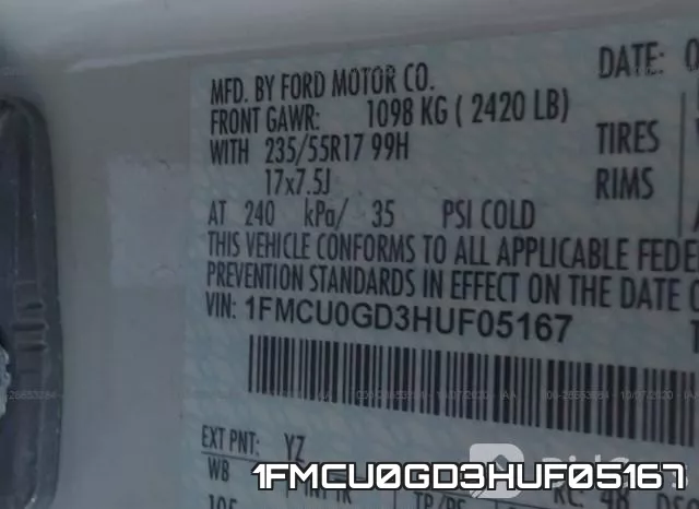 1FMCU0GD3HUF05167 фото 9