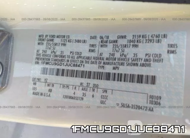 1FMCU9GD1JUC88471 фото 10