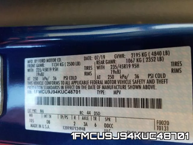1FMCU9J94KUC48701 фото 2