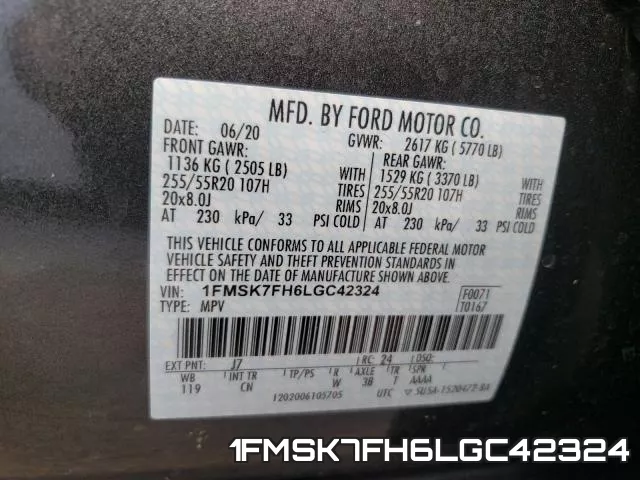 1FMSK7FH6LGC42324 фото 2