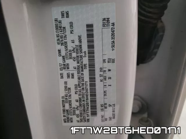 1FT7W2BT6HED07171 фото 2