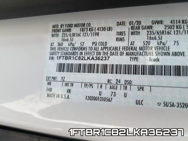 1FTBR1C82LKA36237 фото 2