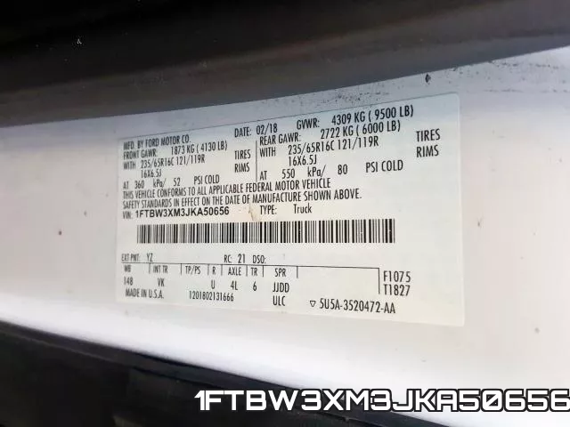 1FTBW3XM3JKA50656 фото 2