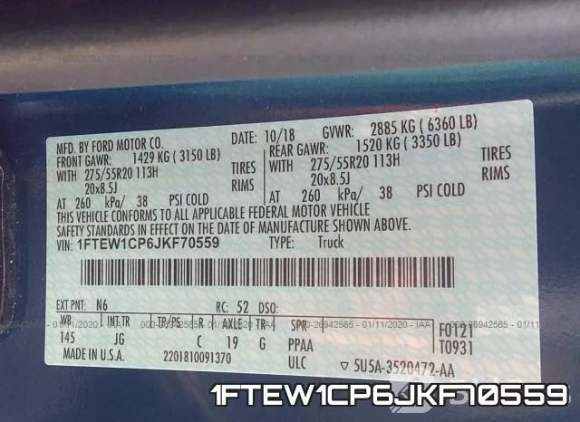 1FTEW1CP6JKF70559 фото 10