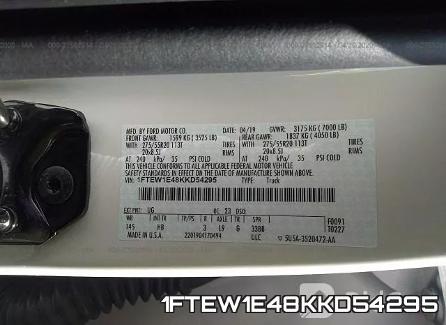 1FTEW1E48KKD54295 фото 10
