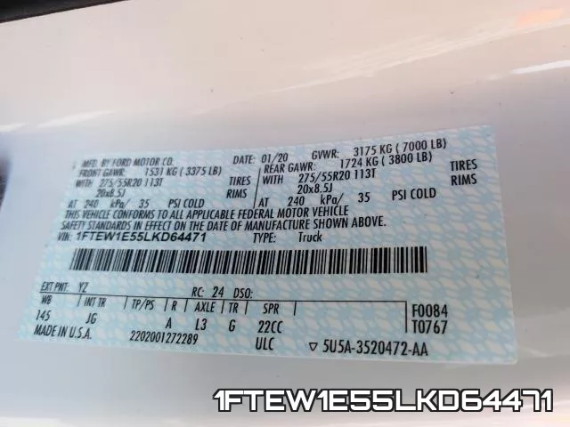 1FTEW1E55LKD64471 фото 2