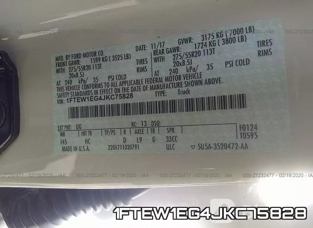 1FTEW1EG4JKC75828 фото 10