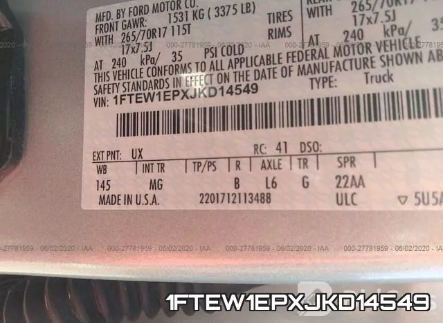 1FTEW1EPXJKD14549 фото 10