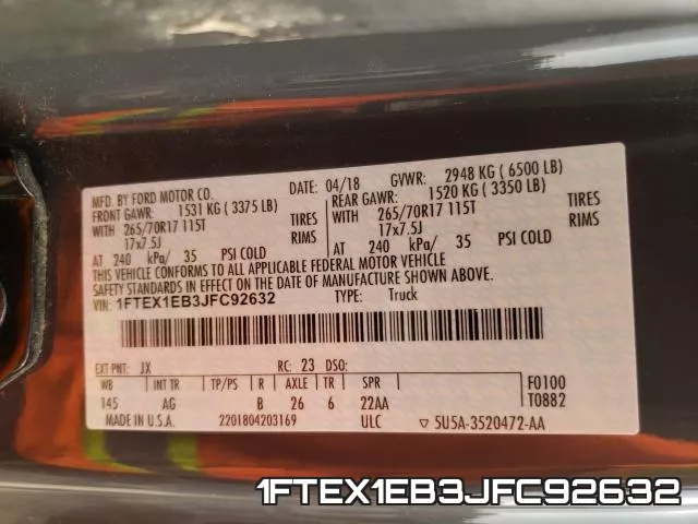 1FTEX1EB3JFC92632 фото 2