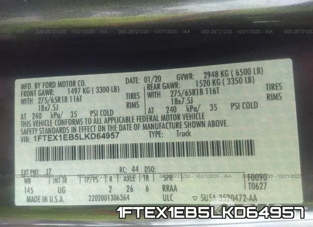 1FTEX1EB5LKD64957 фото 10