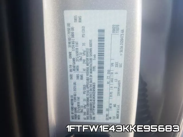 1FTFW1E43KKE95683 фото 2