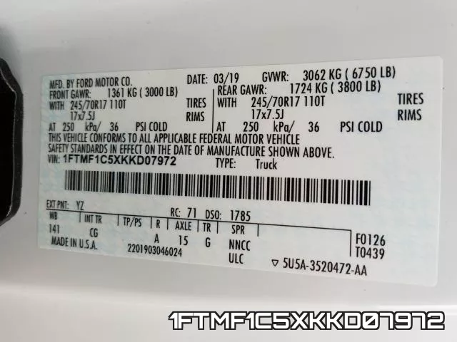 1FTMF1C5XKKD07972 фото 2
