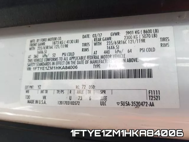 1FTYE1ZM1HKA84006 фото 2