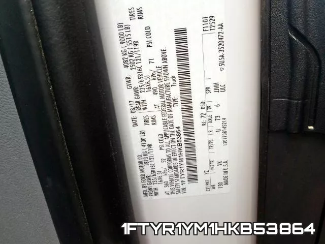 1FTYR1YM1HKB53864 фото 2
