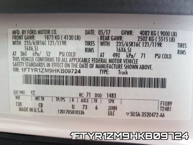 1FTYR1ZM9HKB09724 фото 2