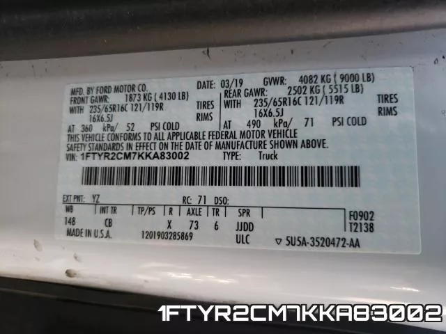 1FTYR2CM7KKA83002 фото 2