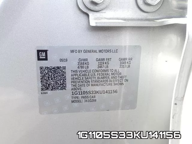 1G1105S33KU141156 фото 2