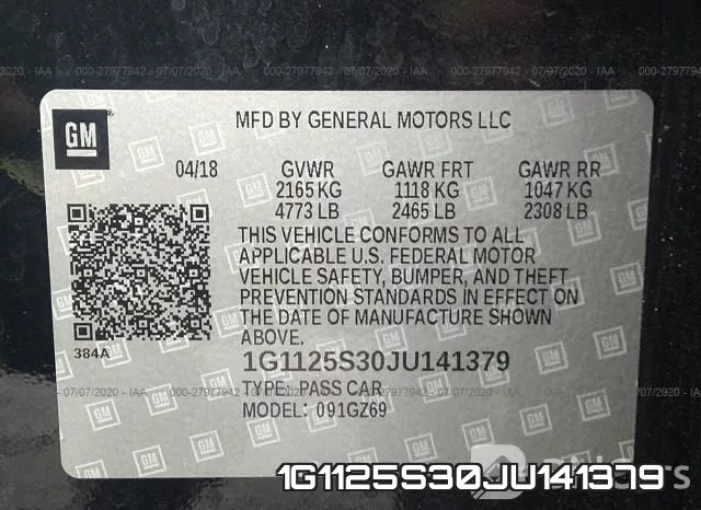 1G1125S30JU141379 фото 9