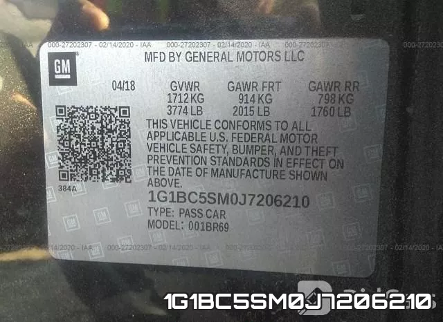 1G1BC5SM0J7206210 фото 10