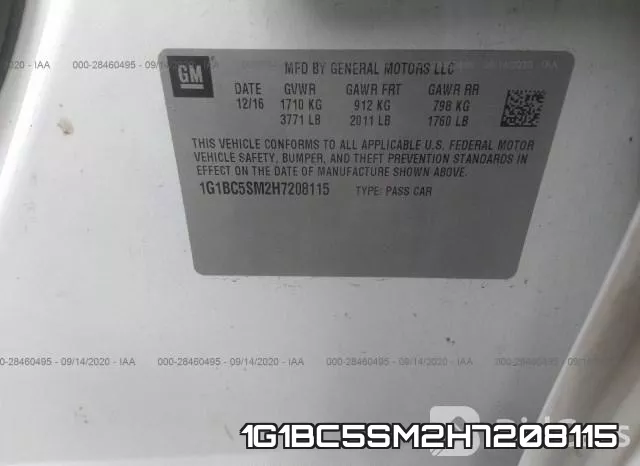 1G1BC5SM2H7208115 фото 10