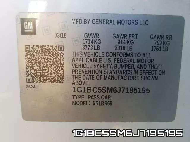 1G1BC5SM6J7195195 фото 2