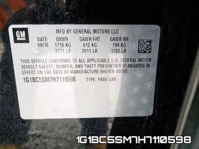 1G1BC5SM7H7110598 фото 2