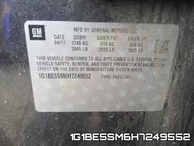 1G1BE5SM6H7249552 фото 2