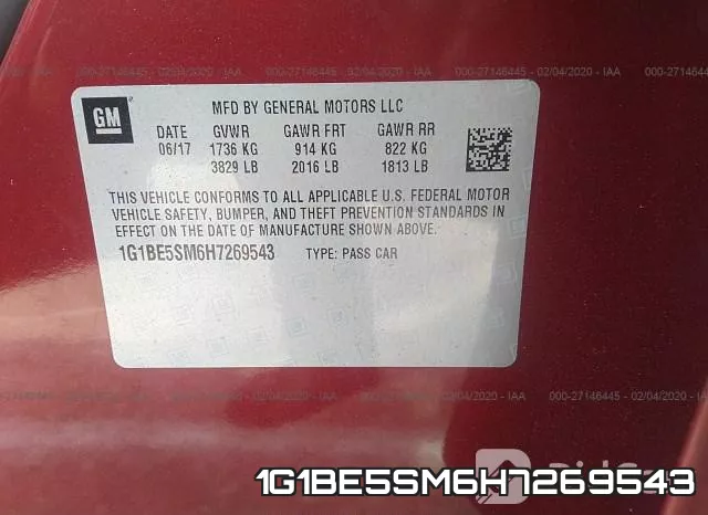 1G1BE5SM6H7269543 фото 10