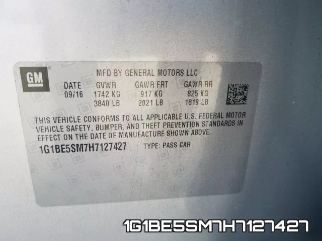 1G1BE5SM7H7127427 фото 2
