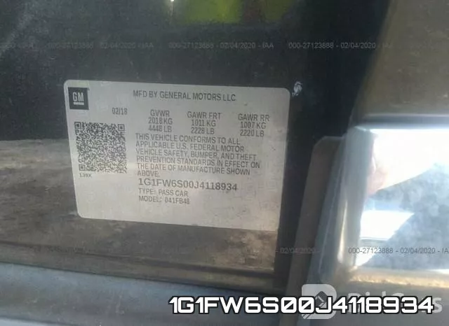 1G1FW6S00J4118934 фото 10