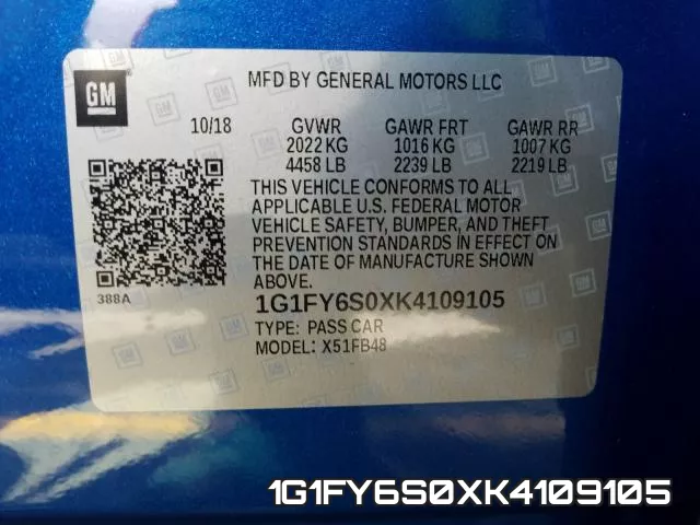 1G1FY6S0XK4109105 фото 2