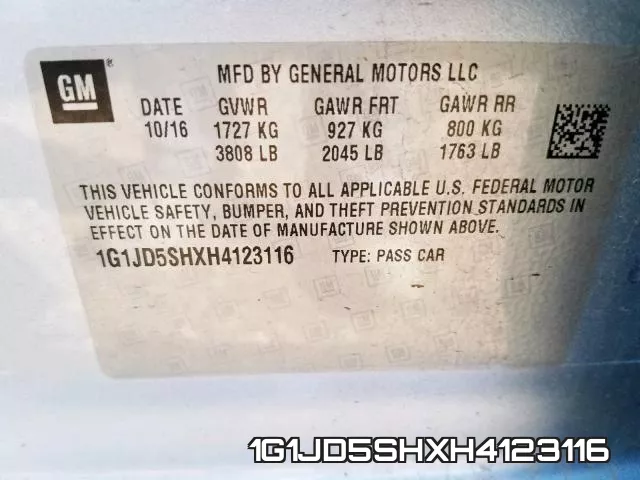 1G1JD5SHXH4123116 фото 2