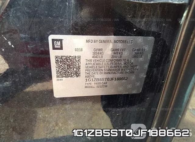 1G1ZB5ST0JF188662 фото 10