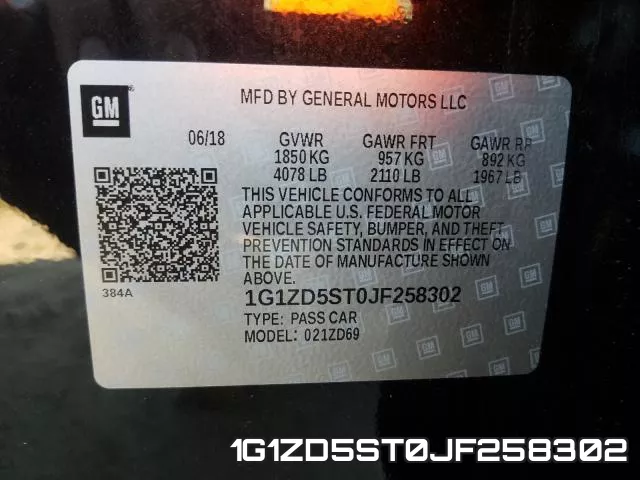 1G1ZD5ST0JF258302 фото 2