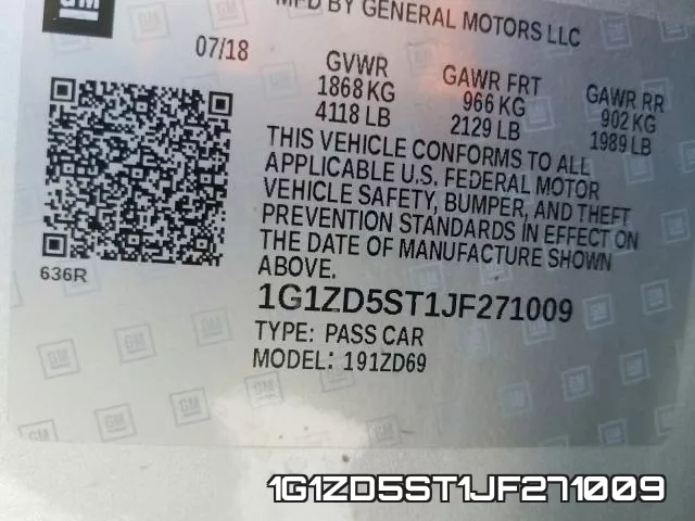 1G1ZD5ST1JF271009 фото 2