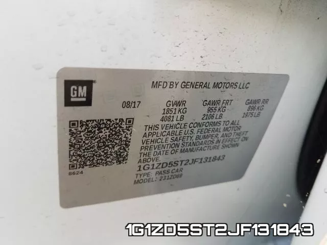 1G1ZD5ST2JF131843 фото 2