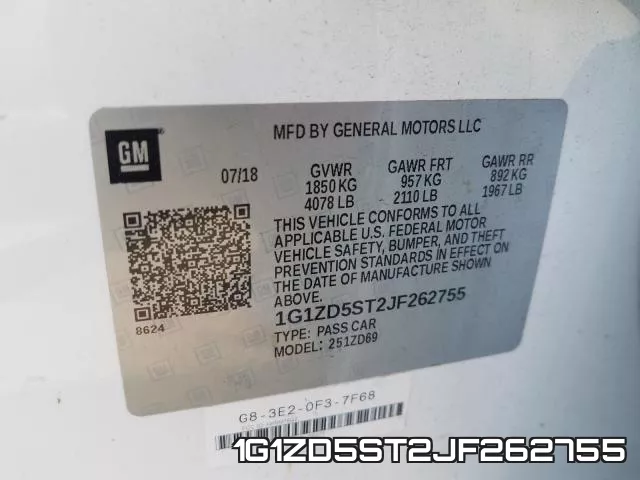 1G1ZD5ST2JF262755 фото 2