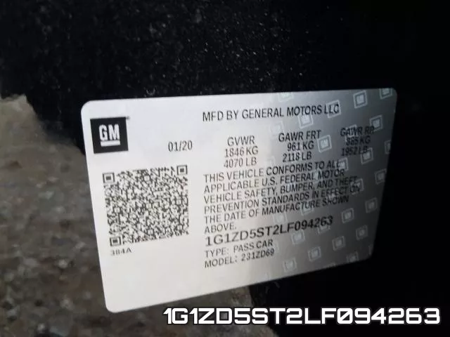 1G1ZD5ST2LF094263 фото 2