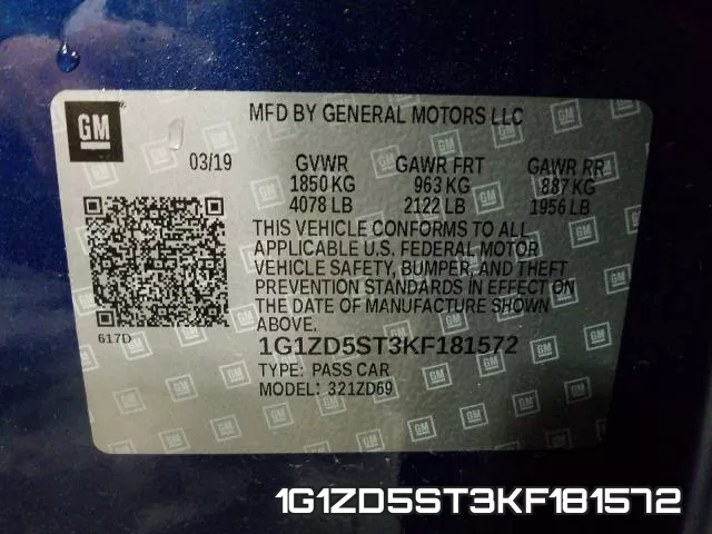 1G1ZD5ST3KF181572 фото 2
