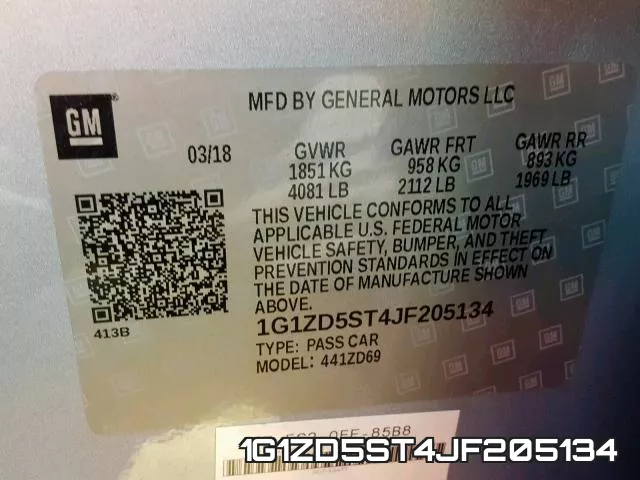 1G1ZD5ST4JF205134 фото 2