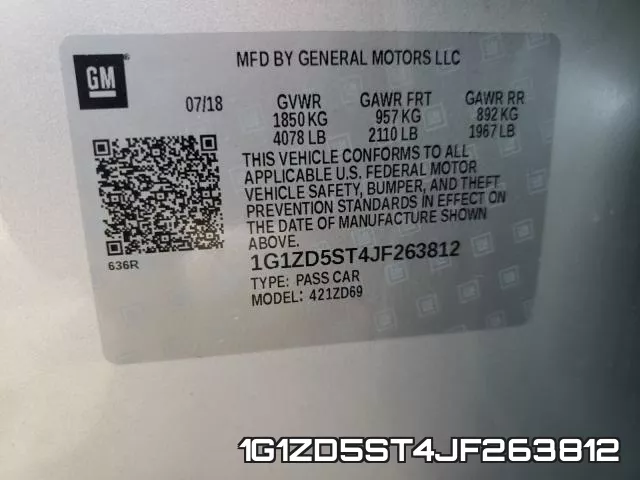 1G1ZD5ST4JF263812 фото 2