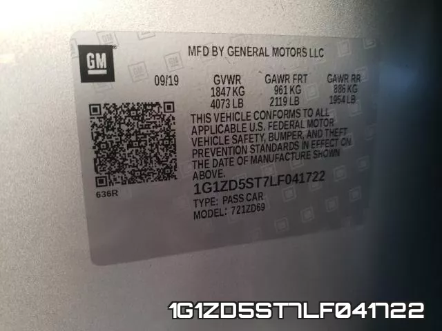 1G1ZD5ST7LF041722 фото 2