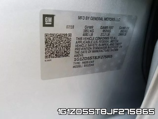 1G1ZD5ST8JF275865 фото 2